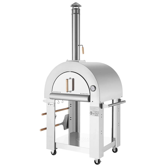 Empava EMPV - PG01 Outdoor Wood Fired Pizza Oven - Stainless Steel with Thermometer - CulinaryProfis