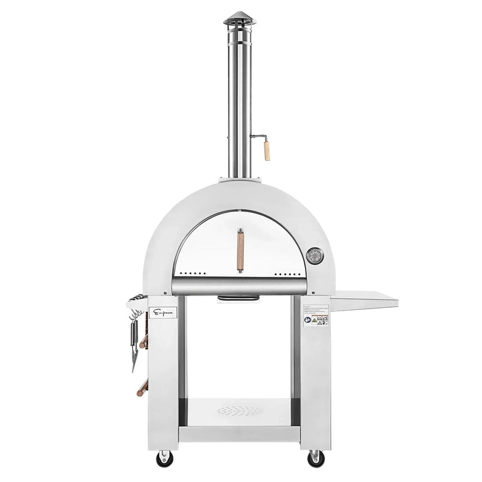 Empava EMPV - PG05 Outdoor Wood Fired Pizza Oven - Stainless Steel with Side Table - CulinaryProfis