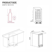 Empava EMPV - WC01S 15" Wine Cooler - 31 Bottle Capacity Single Zone - CulinaryProfis