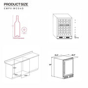 Empava EMPV - WC04D 24" Dual Zone Wine Cooler - 46 Bottle Capacity - CulinaryProfis