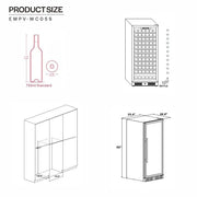 Empava EMPV - WC05S 24" Wine Cooler - 127 Bottle Capacity Single Zone - CulinaryProfis