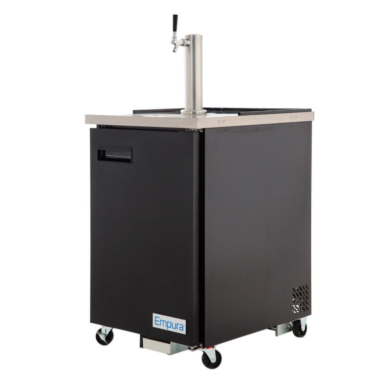 Empura 24" Single Tap Commercial Kegerator - Black, Holds 1 Half Keg - CulinaryProfis