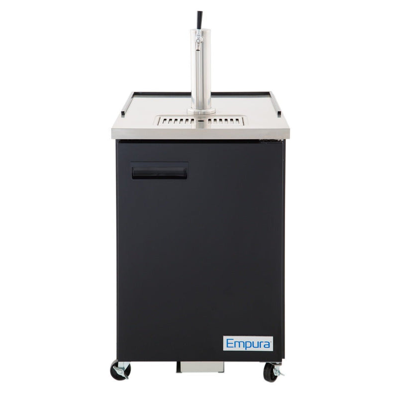 Empura 24" Single Tap Commercial Kegerator - Black, Holds 1 Half Keg - CulinaryProfis