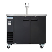 Empura 49" Double Tap Commercial Kegerator - Black, Holds 2 Half Kegs - CulinaryProfis