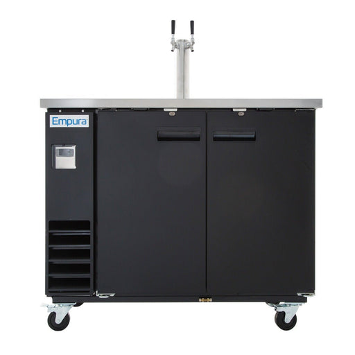 Empura 49" Double Tap Commercial Kegerator - Black, Holds 2 Half Kegs - CulinaryProfis