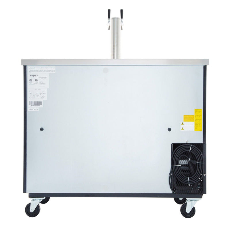 Empura 49" Double Tap Commercial Kegerator - Black, Holds 2 Half Kegs - CulinaryProfis