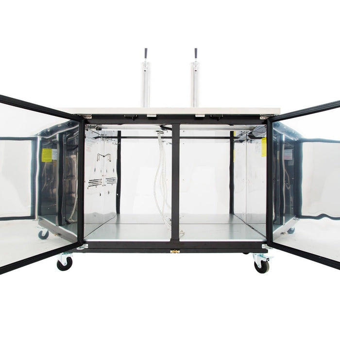 Empura 49" Dual Single Tap Commercial Kegerator - Black, Holds 2 Half Kegs - CulinaryProfis