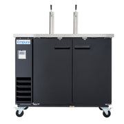 Empura 61" Dual Single Tap Commercial Kegerator - Black, Holds 2 Half Kegs - CulinaryProfis