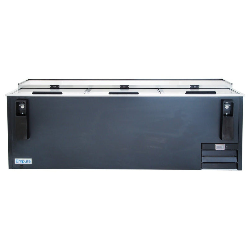 Empura 95" Commercial Horizontal Bottle Cooler - Black Stainless Steel - CulinaryProfis