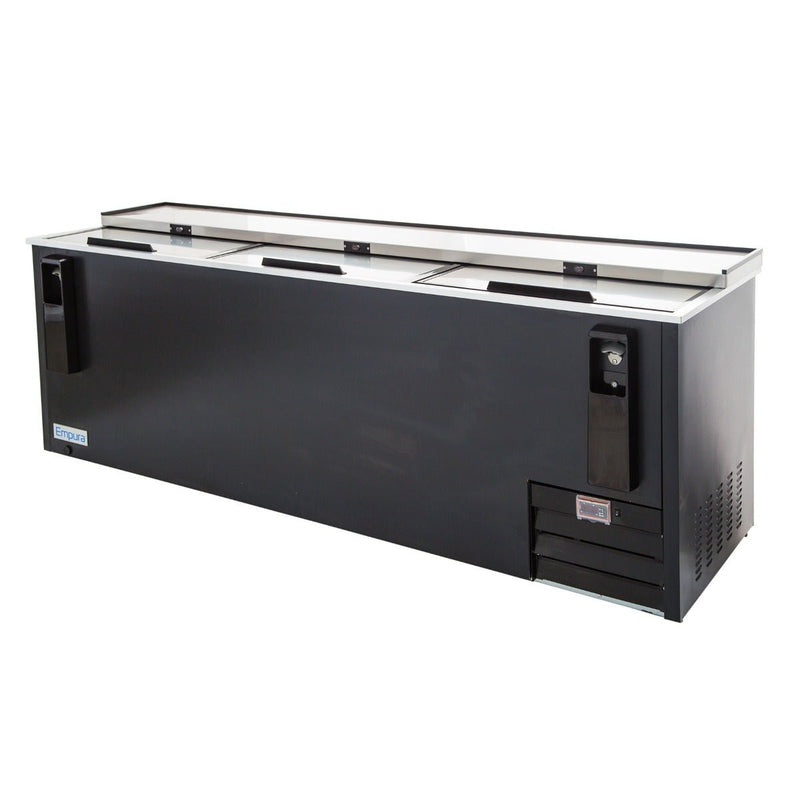 Empura 95" Commercial Horizontal Bottle Cooler - Black Stainless Steel - CulinaryProfis