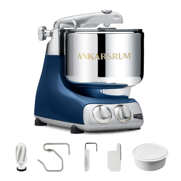 Ankarsrum Essential Package stand mixer in Ocean Blue