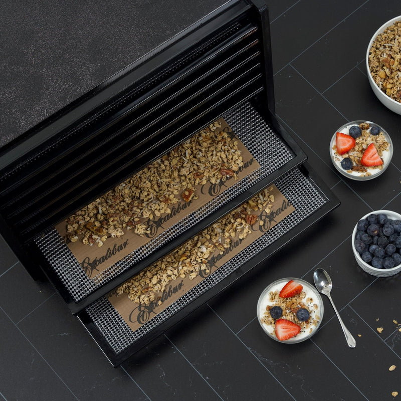 Excalibur - 2900ECB, Excalibur 400W Black Electric Food Dehydrator, 15 Sq Ft Drying Space, 9 Trays, Adjustable Thermostat - CulinaryProfis