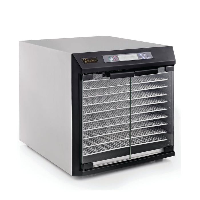 Excalibur - EXC10EL, Excalibur 600W Stainless Steel 10 Tray Commercial Food Dehydrator with Adjustable Temperature Control and Two 99 - Hour Timers - CulinaryProfis
