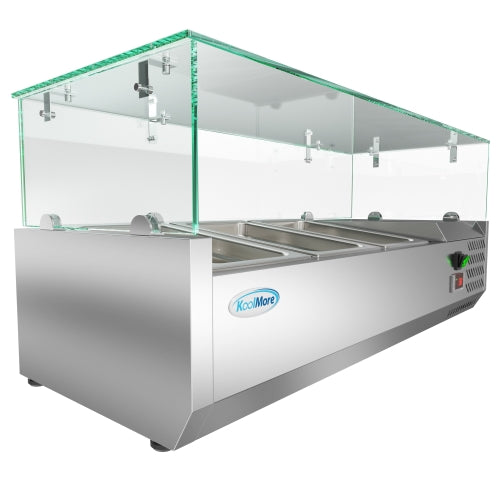 40 in. Three Pan Refrigerated Countertop Condiment Prep Station - SCDC-3P-SSL