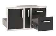Fire Magic Echelon Black Door/Drawer Combo with Platter Storage - CulinaryProfis