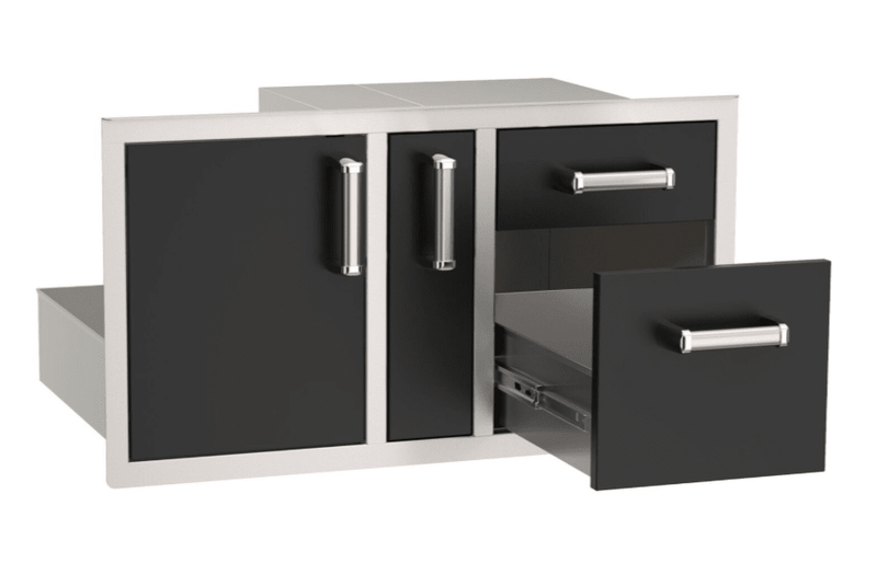 Fire Magic Echelon Black Door/Drawer Combo with Platter Storage - CulinaryProfis