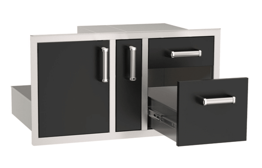 Fire Magic Echelon Black Door/Drawer Combo with Platter Storage - CulinaryProfis