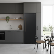 FORNO Maderno 28" 13.6 cu. ft. Right Swing Convertible Upright Freezer/Refrigerator in Black with Antique Brass Handle- FFFFD1722-28BLK-RS FORNO