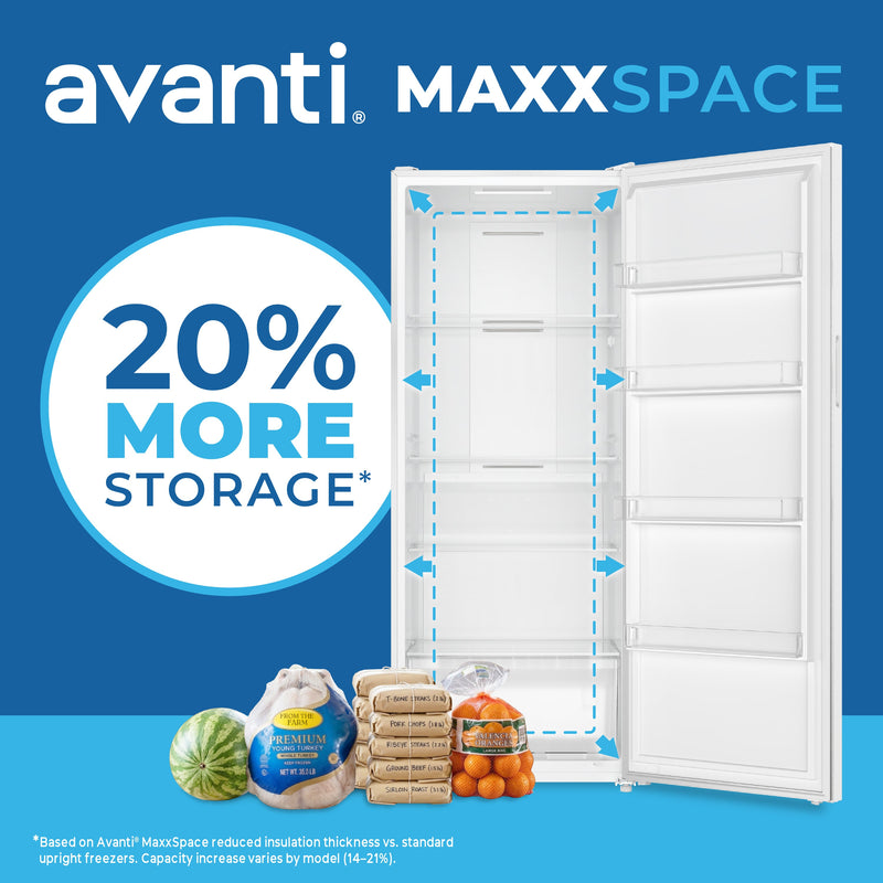 Avanti MaxxSpace Garage-Ready 23 cu. ft. Convertible Upright Freezer Avanti Products, LLC
