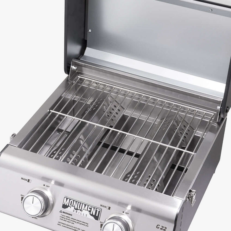 G22 | Stainless Tabletop Propane Gas Grill Monument Grills
