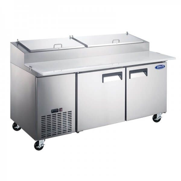 GGrista GRPZ - 3D – 71" Pizza Prep Table, E Series, 3 - Door (Stainless Steel) - CulinaryProfis