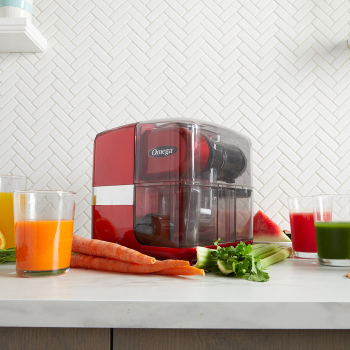 Omega JCUBE 80 RPM Cold Press 365 Masticating Slow Juicer - On-Board Storage