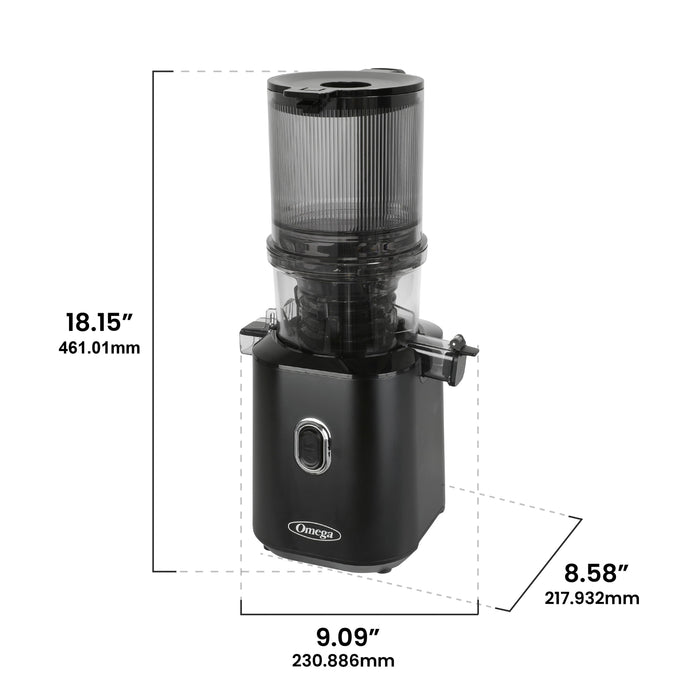 Omega OMJCSMVBBK13 150W Time Saving Cold Press Batch Juicer - Vertical Slow Masticating Juicer
