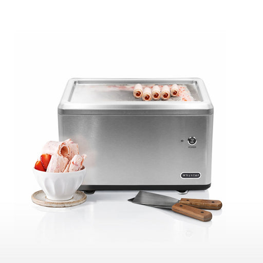 Whynter ICR-300SS Portable Instant Rolled Ice Cream Maker with Compressor Frozen Pan Roller, Stainless Steel Whynter
