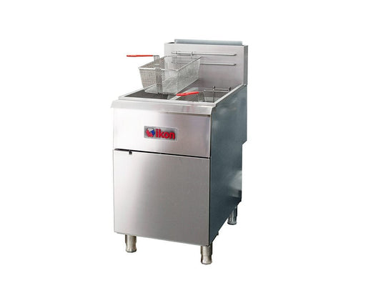 IKON COOKING - Commercial - 20" LP Gas Split Tank Freestanding Fryer, 40 lbs. Capacity Per Tank - IGF - 40/40 NG - CulinaryProfis
