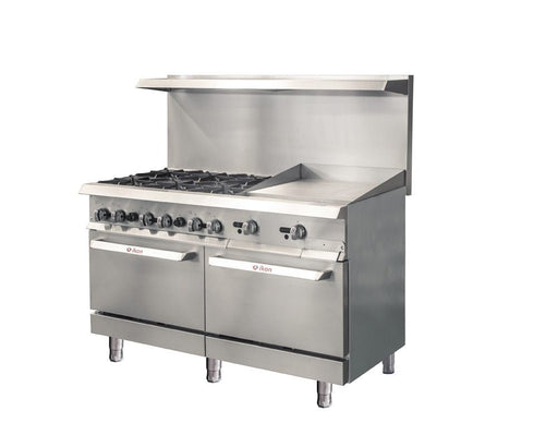 IKON COOKING - Commercial - 60" Liquid Propane Gas Range with 6 Burners, 2 Ovens and 24" Thermostatic Control Griddle - IR - 6B - 24TG - 60 - CulinaryProfis