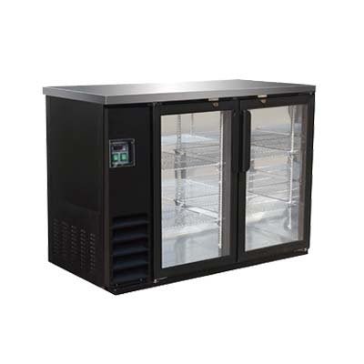 IKON IBB49 - 2G - 24 | 49" Wide 2 Swing Door Black Stainless Steal Back Bar - CulinaryProfis