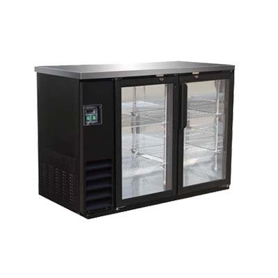 IKON IBB61 - 2G - 24 | 61" Wide 2 Swing Door Black Stainless Steal Back Bar - CulinaryProfis
