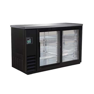 IKON IBB61 - 2G - 24SD | 61" Wide 2 Sliding Door Black Stainless Steal Back Bar - CulinaryProfis