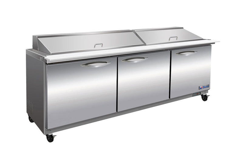 IKON ISP72M | 72" Wide 3 Door Mega Top Sandwich Prep Table - CulinaryProfis