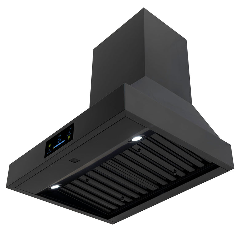 30″ Professional Range Hood – 1000 CFM – Black Stainless Induction Hardware