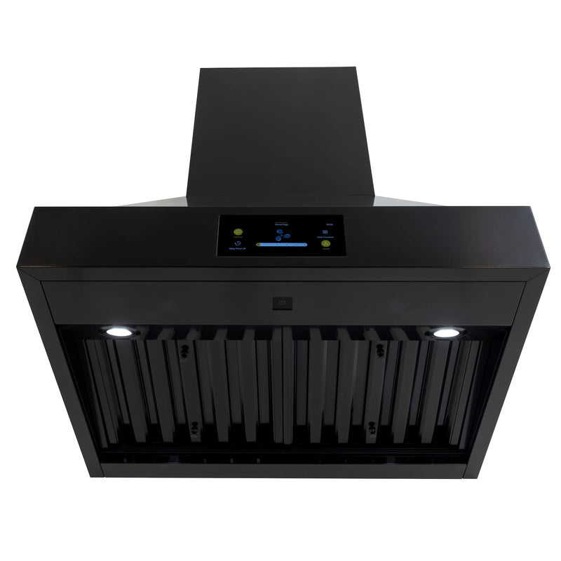 36″ Professional Range Hood – 1000 CFM – Black Stainless Induction Hardware