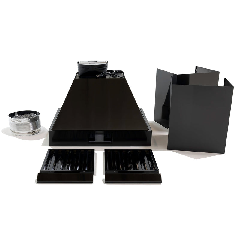 36″ Professional Range Hood – 1000 CFM – Black Stainless Induction Hardware