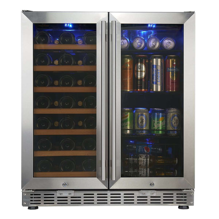 Kingsbottle 30" Under Counter Low - E Glass Door Wine and Beer Cooler Combo - CulinaryProfis
