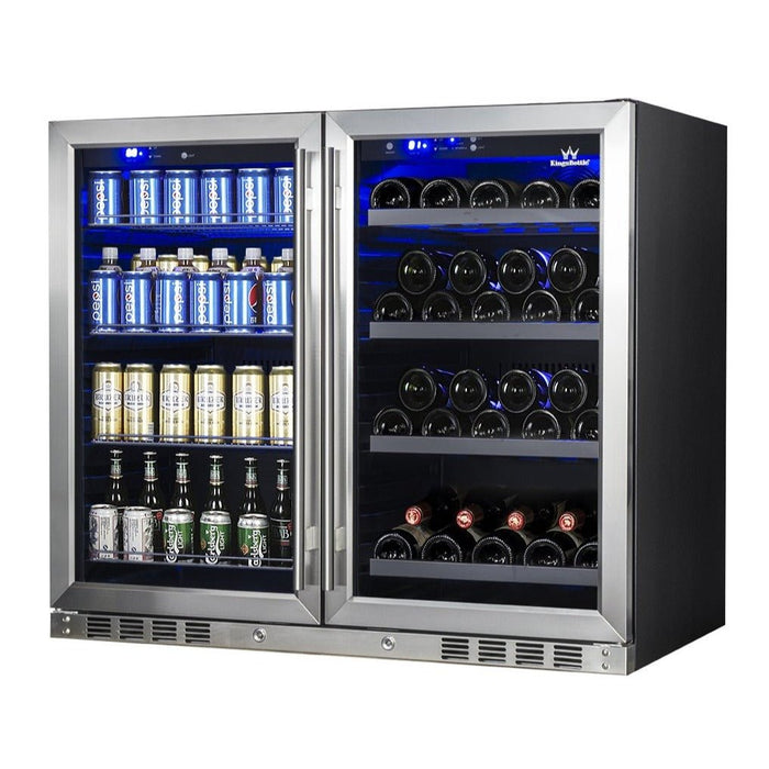 Kingsbottle 39 Inch Under Counter Wine And Beer Fridge Combo - CulinaryProfis