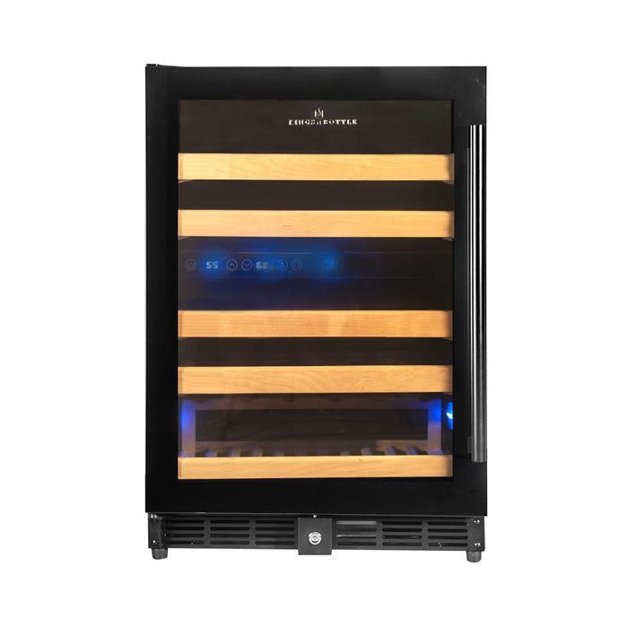 KingsBottle 44 Bottles 24 Inch Under Counter Dual Zone Wine Cooler Drinks - CulinaryProfis