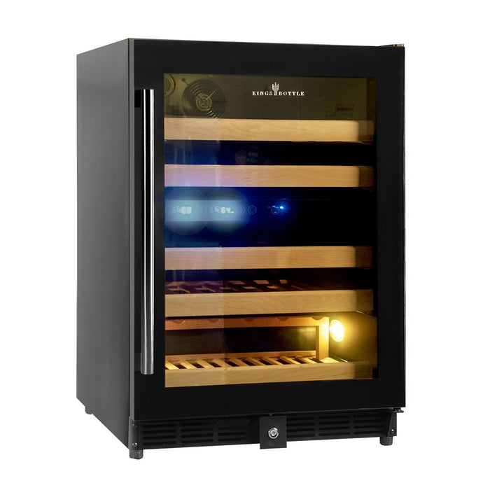 KingsBottle 44 Bottles 24 Inch Under Counter Dual Zone Wine Cooler Drinks - CulinaryProfis