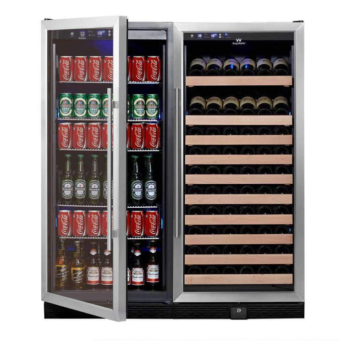 KingsBottle Wine And Beverage Refrigerator Combo With Glass Door - CulinaryProfis