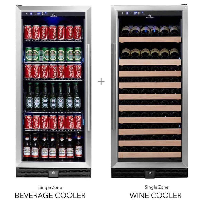 KingsBottle Wine And Beverage Refrigerator Combo With Glass Door - CulinaryProfis