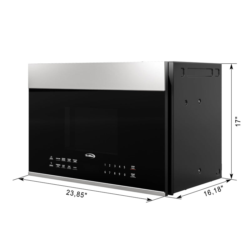 KoolMore 1.3 cu. ft. Over the Range Stainless Steel Microwave, 300 CFM, One Panel (KM - MOT - OP1SS) - CulinaryProfis