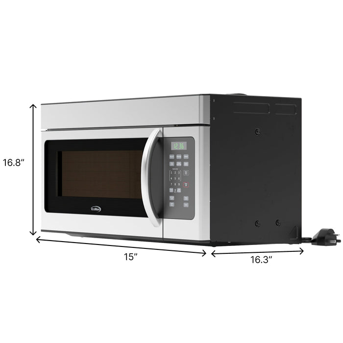 KoolMore 1.6 cu. ft. Over the Range Stainless Steel Microwave, KM - MOT - 1SS. - CulinaryProfis