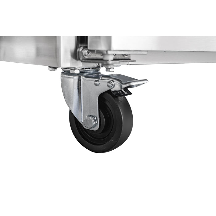 KoolMore 59" Granite Top Refrigerated Pizza Prep Station with 2 - Door Storage & Pan Rail – KM - RPCPS - 2D59 - GRT - CulinaryProfis