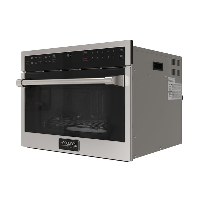 KoolMore Reserve 24 in. Built - In Microwave Convection Oven with Air Fry, 3 - in - 1 Combo, Sensor Cook, Soft - Close Door, 1.6 cu. ft. in Stainless Steel (KM - CWO24 - AFSS) - CulinaryProfis