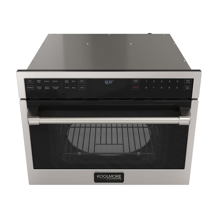 KoolMore Reserve 24 in. Built - In Microwave Convection Oven with Air Fry, 3 - in - 1 Combo, Sensor Cook, Soft - Close Door, 1.6 cu. ft. in Stainless Steel (KM - CWO24 - AFSS) - CulinaryProfis