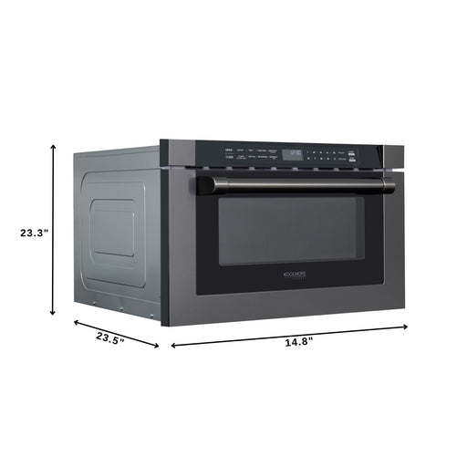 KoolMore Reserve 24 in. Microwave Drawer – 1.2 cu. ft., Black Stainless (KM - MD - 1BSS) - CulinaryProfis