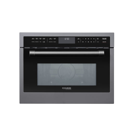 KoolMore Reserve 24 in. Stainless Steel Built - in Convection Microwave Oven with Speed and Sensor Cooking, 1.6 cu. ft. in Black (KM - CWO24 - BSS) - CulinaryProfis